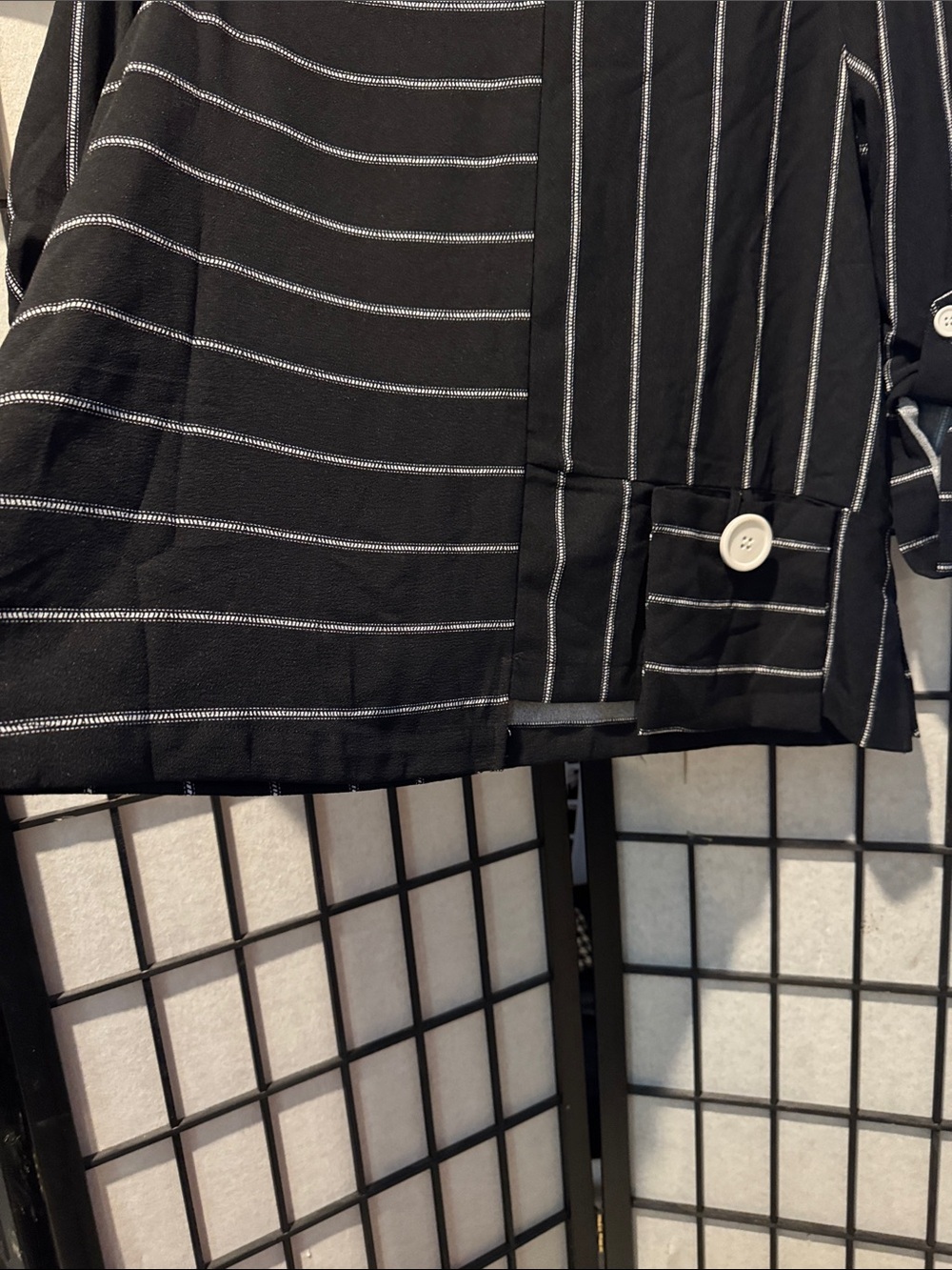 Ali Miles Black & White Striped Button-Accent Tunic Top NWT - Picture 3 of 5